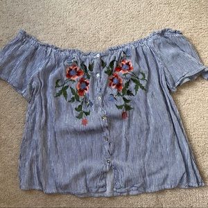 Off the Shoulder Floral Blouse